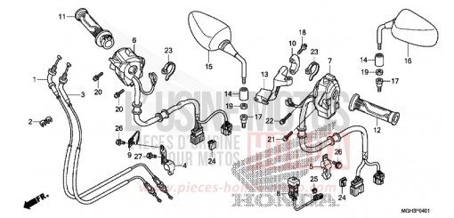 SWITCH/CABLE/MIRROR (VFR1200XD) VFR1200XDD de 2013